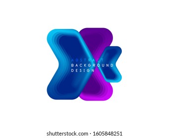 Vector arrow geometric banner created with blend color shapes effects. Trendy simple button, icon or business branding logo template, minimal style. Illustration For Wallpaper, Banner, Background