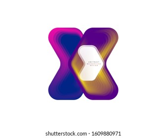 Vector arrow geometric banner created with blend color shapes effects. Trendy simple button, icon or business branding logo template, minimal style. Illustration For Wallpaper, Banner, Background