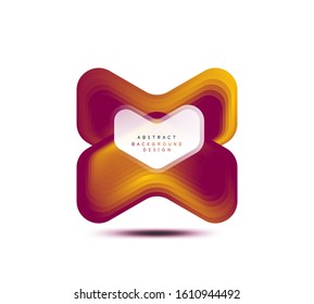 Banner geométrico de flecha vectorial creado con efectos de formas de color de mezcla. Botón sencillo de moda, icono o plantilla de logotipo de marca comercial, estilo mínimo. Ilustración De Fondo De Pantalla, Banner, Fondo
