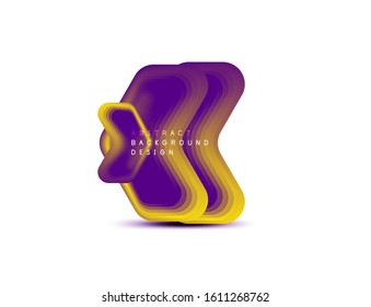 Vector arrow geometric banner created with blend color shapes effects. Trendy simple button, icon or business branding logo template, minimal style. Illustration For Wallpaper, Banner, Background