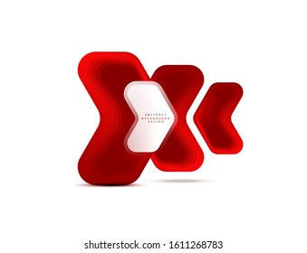 Banner geométrico de flecha vectorial creado con efectos de formas de color de mezcla. Botón sencillo de moda, icono o plantilla de logotipo de marca comercial, estilo mínimo. Ilustración De Fondo De Pantalla, Banner, Fondo