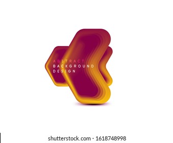 Vector arrow geometric banner created with blend color shapes effects. Trendy simple button, icon or business branding logo template, minimal style. Illustration For Wallpaper, Banner, Background