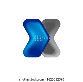 Banner geométrico de flecha vectorial creado con efectos de formas de color de mezcla. Botón sencillo de moda, icono o plantilla de logotipo de marca comercial, estilo mínimo. Ilustración De Fondo De Pantalla, Banner, Fondo