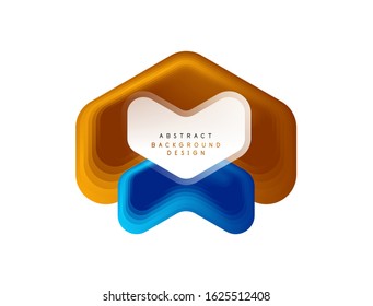 Vector arrow geometric banner created with blend color shapes effects. Trendy simple button, icon or business branding logo template, minimal style. Illustration For Wallpaper, Banner, Background