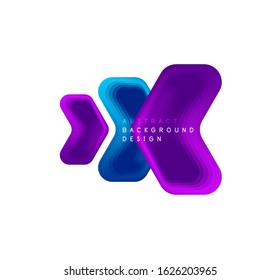 Vector arrow geometric banner created with blend color shapes effects. Trendy simple button 
