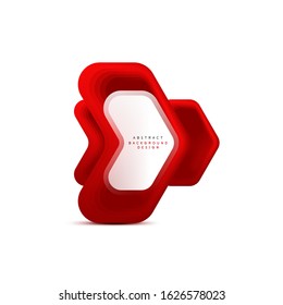 Vector arrow geometric banner created with blend color shapes effects. Trendy simple button, icon or business branding logo template, minimal style. Illustration 