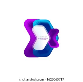 Vector arrow geometric banner created with blend color shapes effects. Trendy simple button, icon or business branding logo template, minimal style. Illustration For Wallpaper, Banner, Background