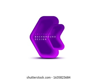 Banner geométrico de flecha vectorial creado con efectos de formas de color de mezcla. Botón sencillo de moda, icono o plantilla de logotipo de marca comercial, estilo mínimo. Ilustración De Fondo De Pantalla, Banner, Fondo