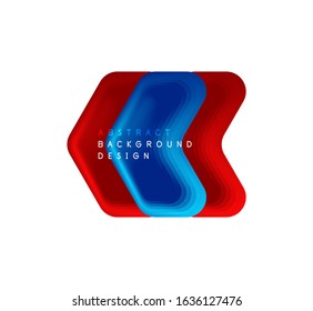 Vector arrow geometric banner created with blend color shapes effects. Trendy simple button, icon or business branding logo template, minimal style. Illustration For Wallpaper, Banner, Background