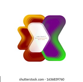Vector arrow geometric banner created with blend color shapes effects. Trendy simple button, icon or business branding logo template, minimal style. Illustration For Wallpaper, Banner, Background