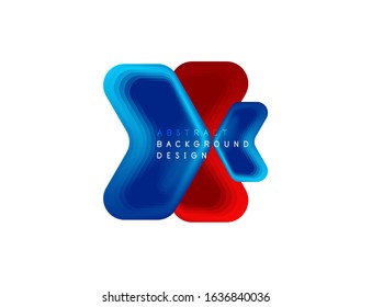 Vector arrow geometric banner created with blend color shapes effects. Trendy simple button, icon or business branding logo template, minimal style. Illustration For Wallpaper, Banner, Background