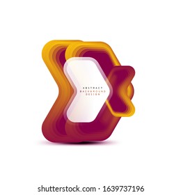 Vector arrow geometric banner created with blend color shapes effects. Trendy simple button, icon or business branding logo template, minimal style. Illustration For Wallpaper, Banner, Background