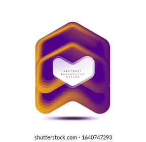 Vector arrow geometric banner created with blend color shapes effects. Trendy simple button, icon or business branding logo template, minimal style. Illustration For Wallpaper, Banner, Background