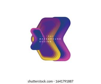 Vector arrow geometric banner created with blend color shapes effects. Trendy simple button, icon or business branding logo template, minimal style. Illustration For Wallpaper, Banner, Background