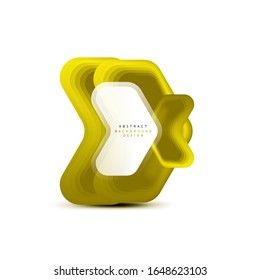 Banner geométrico de flecha vectorial creado con efectos de fusión de formas de color. Botón sencillo de moda, icono o plantilla de logotipo de marca comercial, estilo mínimo. Ilustración De Papel De Fondo, Banner, Fondo
