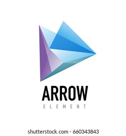 Vector arrow geometric design logo, abstract modern logotype