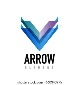 Vector arrow geometric design logo, abstract modern logotype