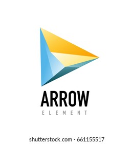 Vector arrow geometric design logo, abstract modern logotype