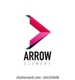 Vector arrow geometric design logo, abstract modern logotype