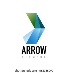 Vector arrow geometric design logo, abstract modern logotype