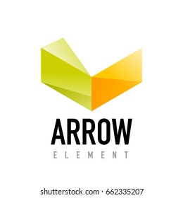 Vector arrow geometric design logo, abstract modern logotype