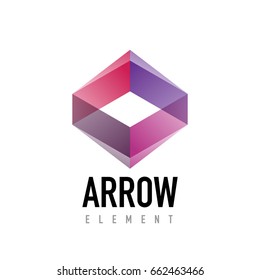 Vector arrow geometric design logo, abstract modern logotype
