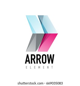 Vector arrow geometric design logo, abstract modern logotype