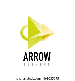 Vector arrow geometric design logo, abstract modern logotype