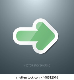 Vector arrow glossy paper sticker icon