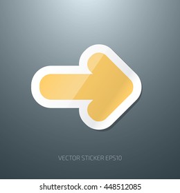 Vector arrow glossy paper sticker icon