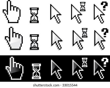 Vector arrow and hand cursor series