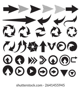 Vector arrow icon bundle set. Mega set of simple arrow illustration