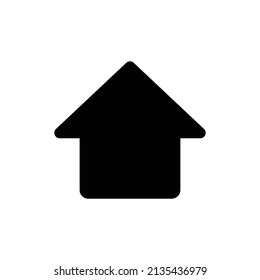 vector up arrow icon isolated on white artboard or it could be a vector house  