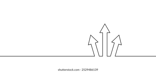 Ícone de Seta para Cima com Vetor em Uma Arte de Linha