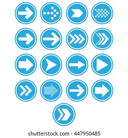 Vector arrow icon set blue