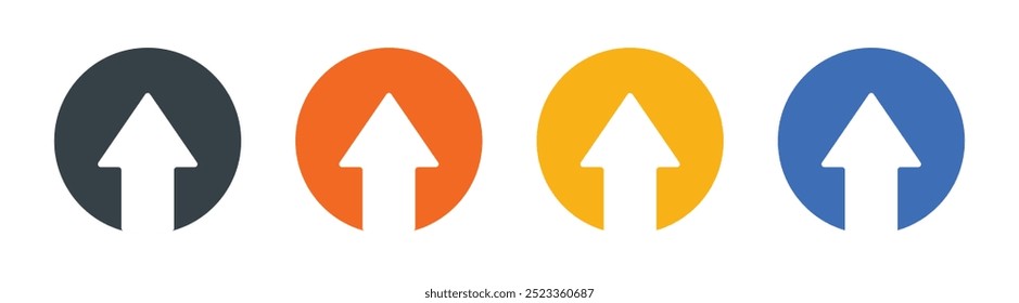 Vector Up Arrow Icon Set In Multiple Color