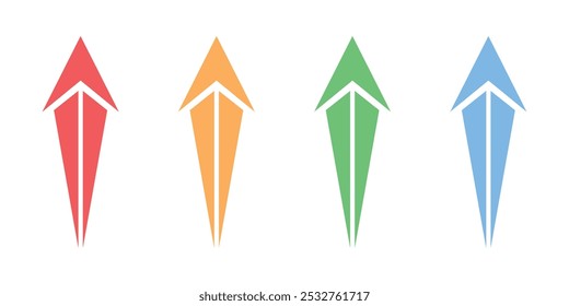Vector Up Arrow Icon Set In Multiple Color