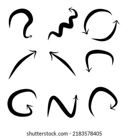 vector arrow icon set, arrow icon sketch arrow design can be used for business plans, education 