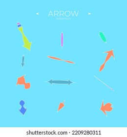 Vector Arrow Icons. Arrows vector collection. Arrow logo concept. Curly and wave orientation. Vector navigation