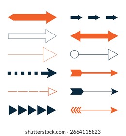 Vector Arrow Icons Collection – Decorative Arrows for Infographics, Presentations, Web, and Graphic Design Elements