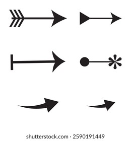 Vector Arrow Icons Collection: Diverse Arrow Designs for Graphic and Web Design