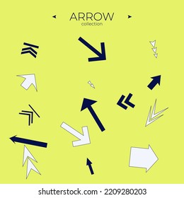 Vector Arrow Icons. Colorful comic arrow. With elegant style. Symbol set. Vector illustration