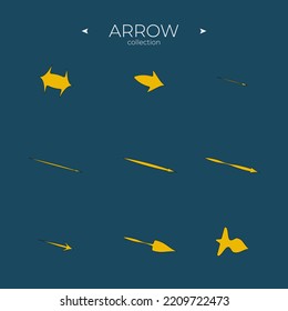 Vector Arrow Icons. Colorful comic arrow. With elegant style. For website design. Vector illustration