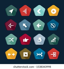 Vector arrow icons set web buttons.
