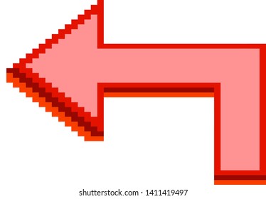 vector arrow illustration in pixel graphic