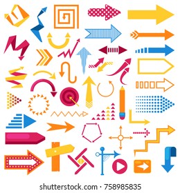 Vector arrow infographic symbol abstract icons set sign arrowhead design direction illustration business graphic design web elements