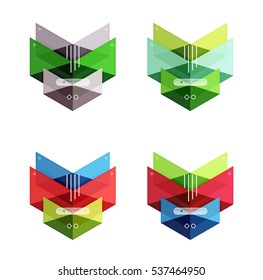 Juego de plantillas de negocio de infografías de flecha de vectores. Fondos para diseño de flujo de trabajo, diagrama, opciones de número o diseño web