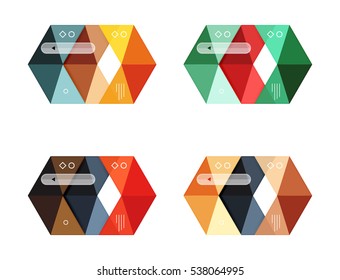 Juego de plantillas de negocio de infografías de flecha de vectores. Fondos para diseño de flujo de trabajo, diagrama, opciones de número o diseño web