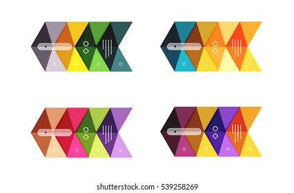 Vector arrow infographics business templates set. Backgrounds for workflow layout, diagram, number options or web design