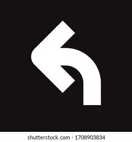Flecha vectorial aislada en fondo negro.  